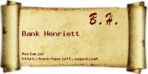 Bank Henriett névjegykártya